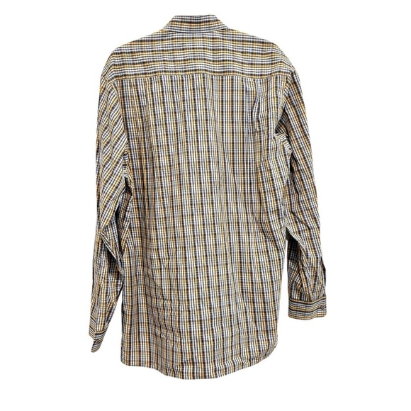 Ermenegildo Zegna Dress Shirt Size Large Blue Yellow Check Long Sleeve Luxury - Picture 2 of 5